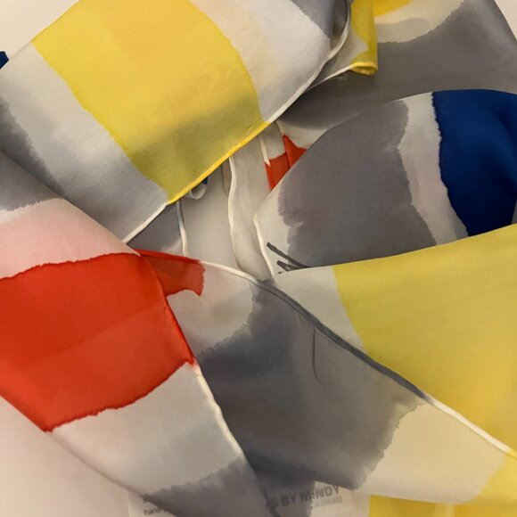 Vintage Silk Scarf by Mindy Hand Painted in Canada Designer Scarves Mindy Gray - Picture 7 of 8